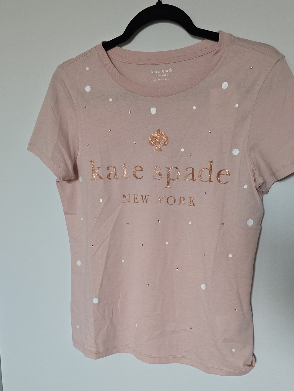 kate spade Blush Pink Tee with Rose Gold Logo